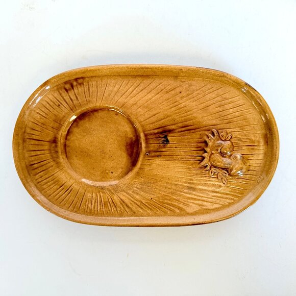 Vintage 70s Cottagecore Arnel's Merry Mushroom Ceramic Mug and Tray Snack Set - Picture 5 of 17